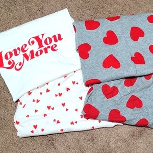 (2) Valentine's Day Old Navy Plus Size Pajama Sets